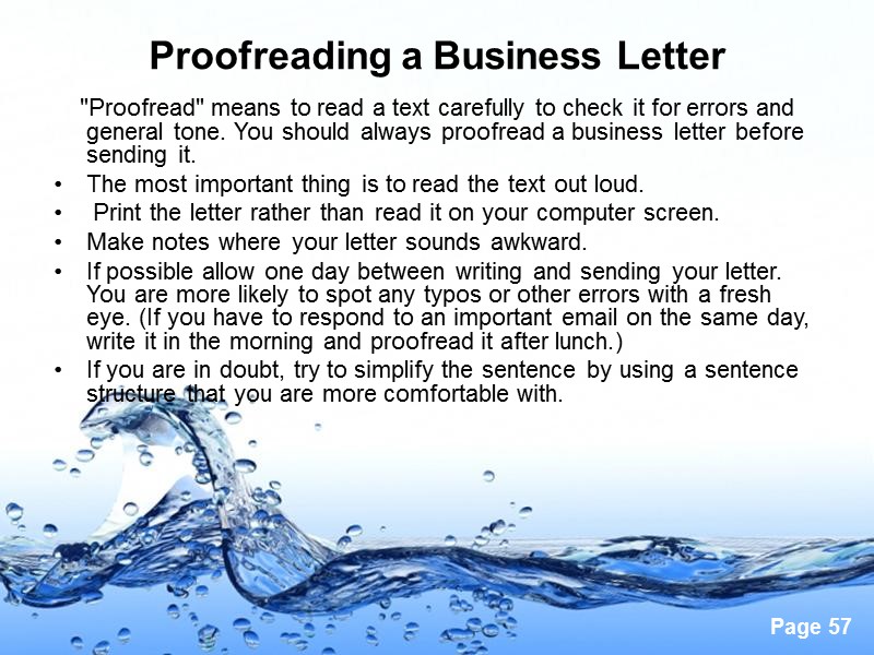 Proofreading a Business Letter      